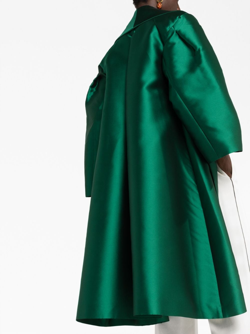 Green open-front mikado coat - women - ALBERTA FERRETTI ...