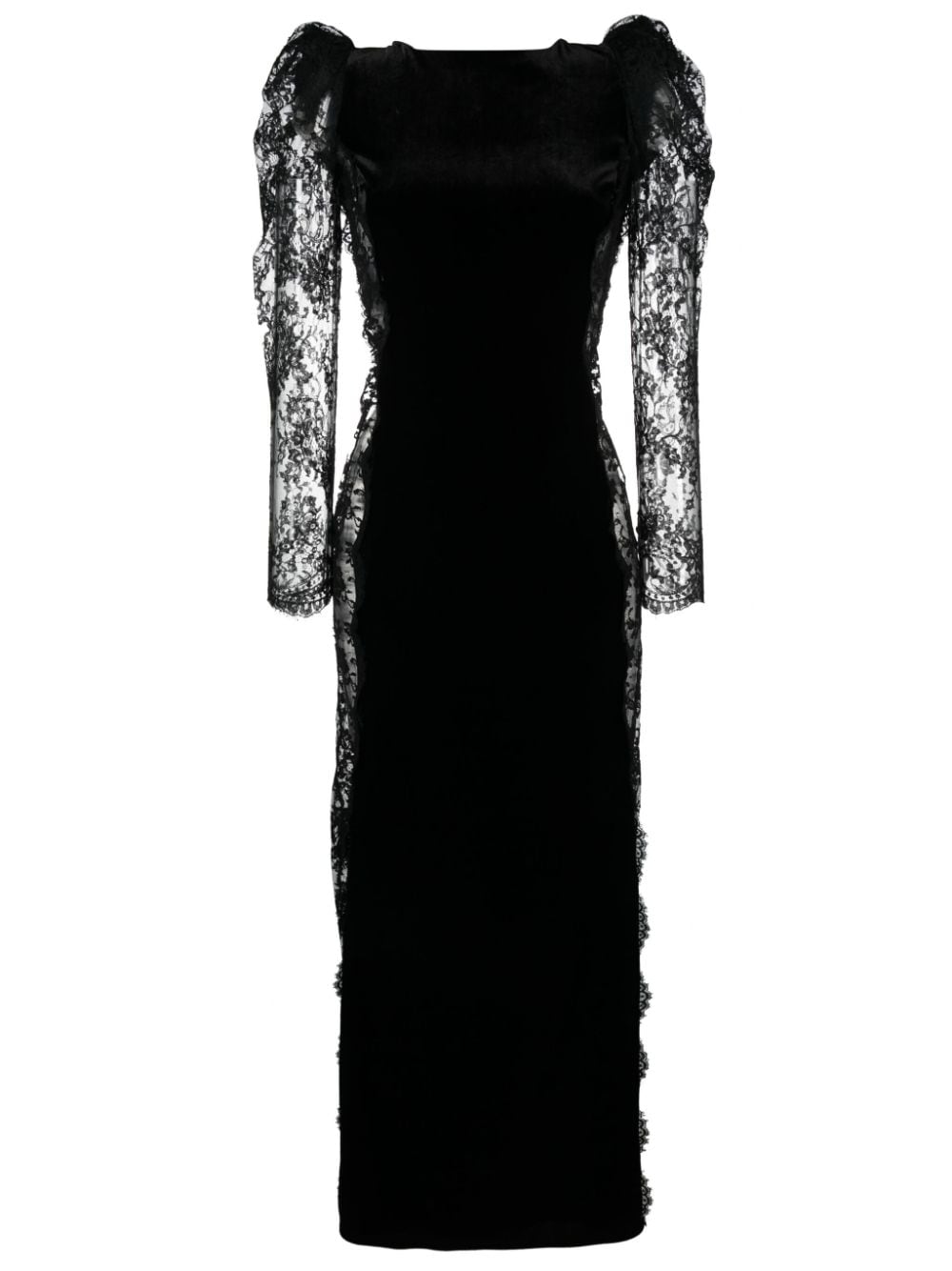Chiffon Long Sleeve Panelled Maxi Dress