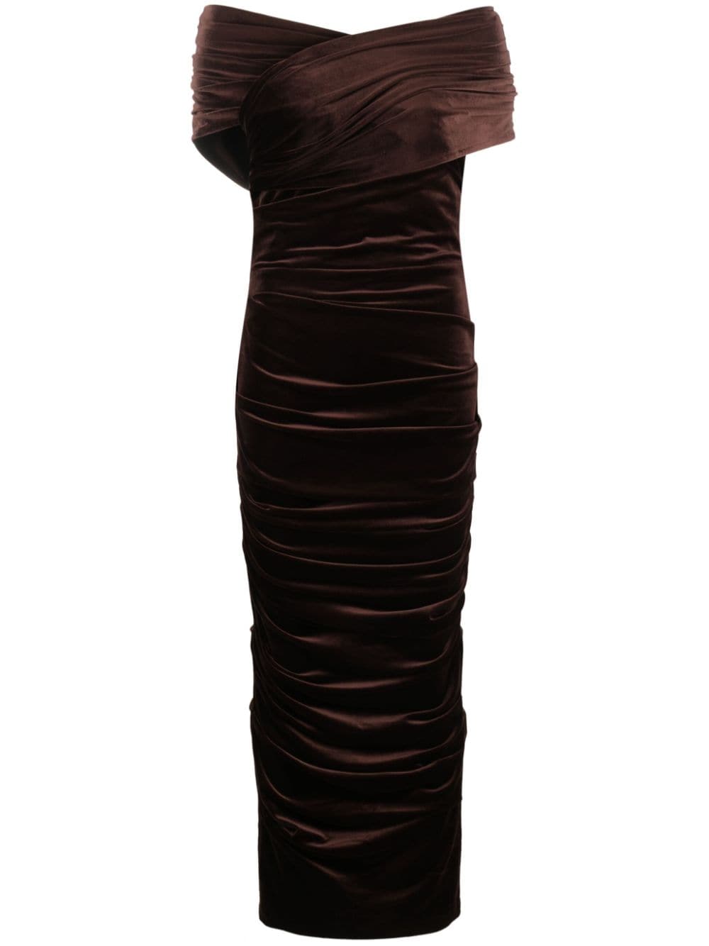 My Lady Chocolate Brown Strapless Bodycon Ruched Mesh Maxi Dress – Club L  London - AUS