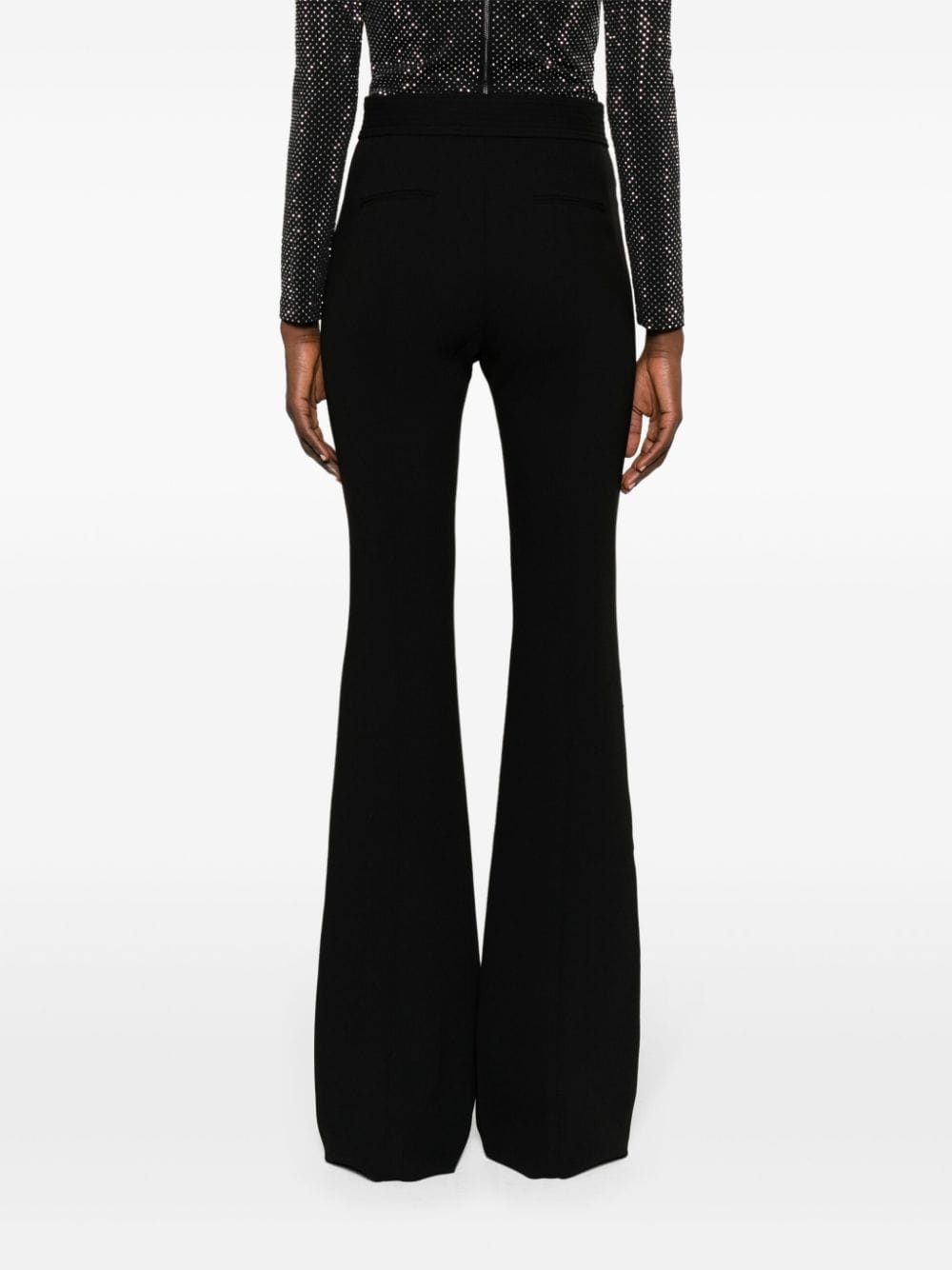 Black High Waisted Flared Trousers