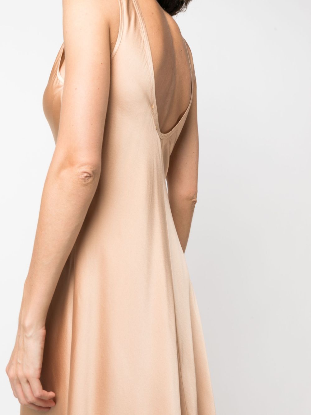 Women Beige V-Neck Maxi Dress