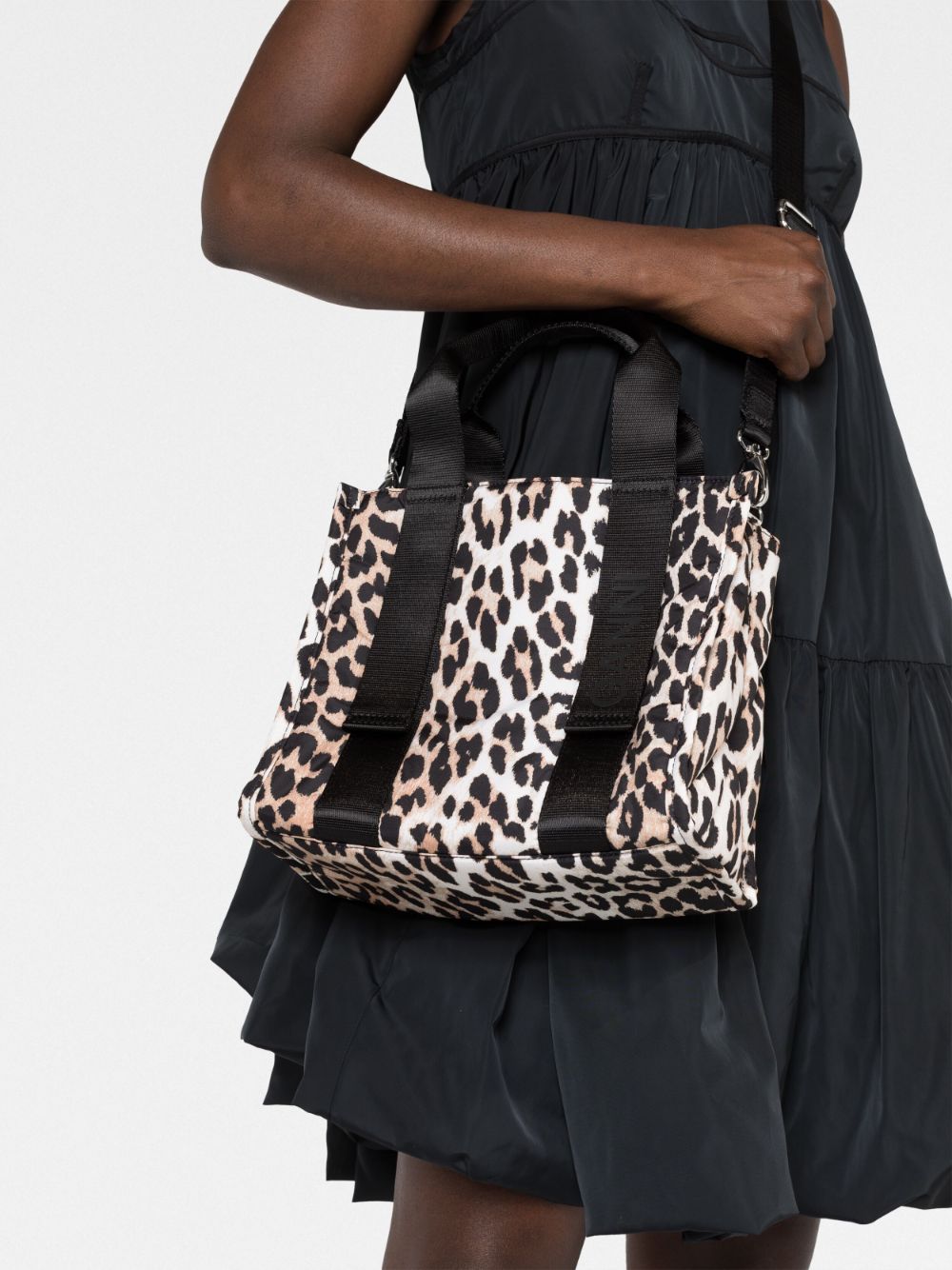 Ganni, Bags, Ganni North South Leopardprint Tote