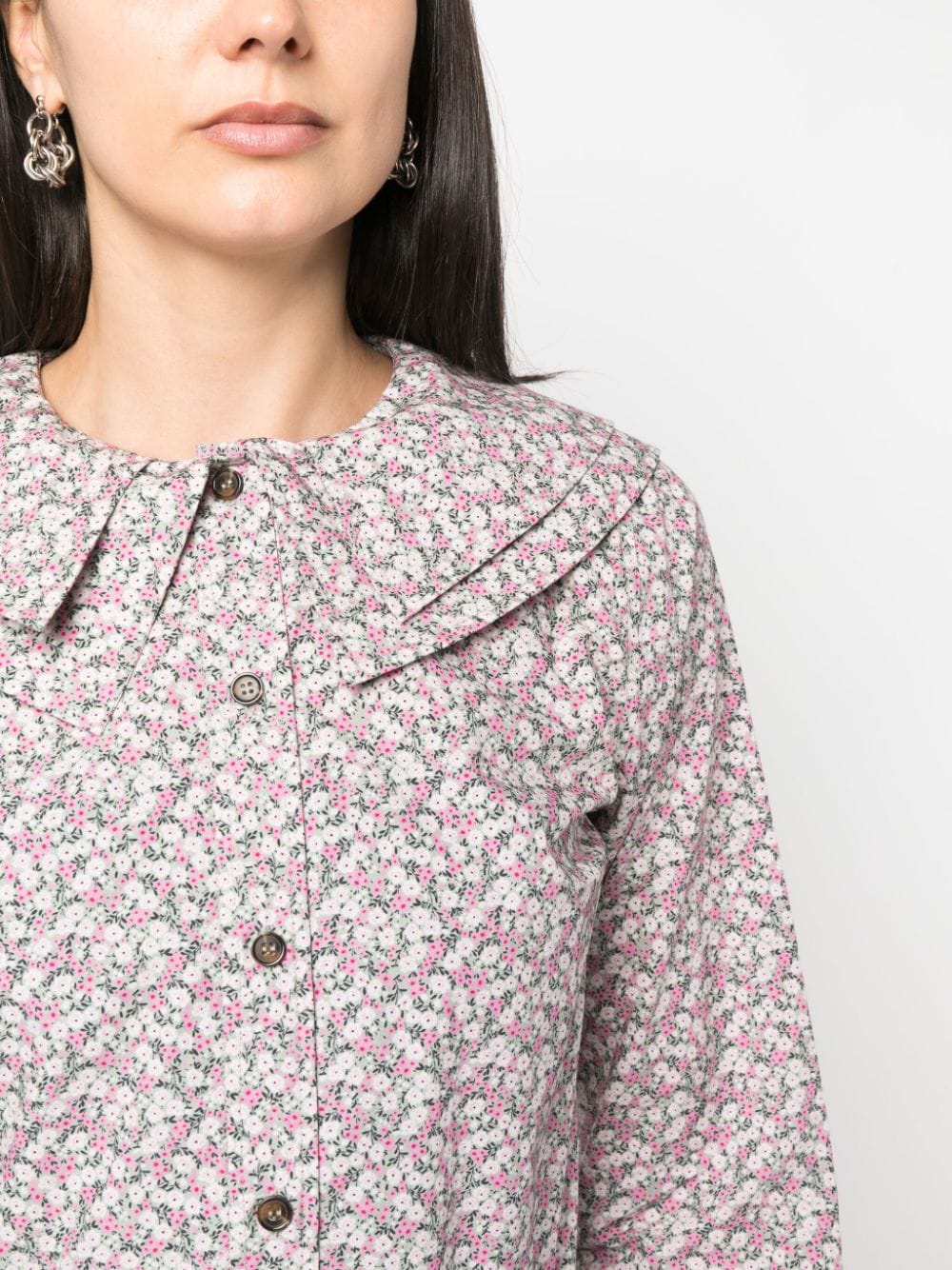 Multicolored floral-print long-sleeve shirt ? women - GANNI