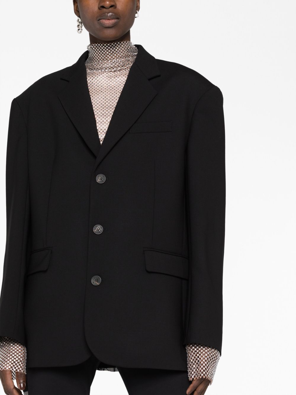 Blazer monopetto in nero - donna - GIUSEPPE DI MORABITO 