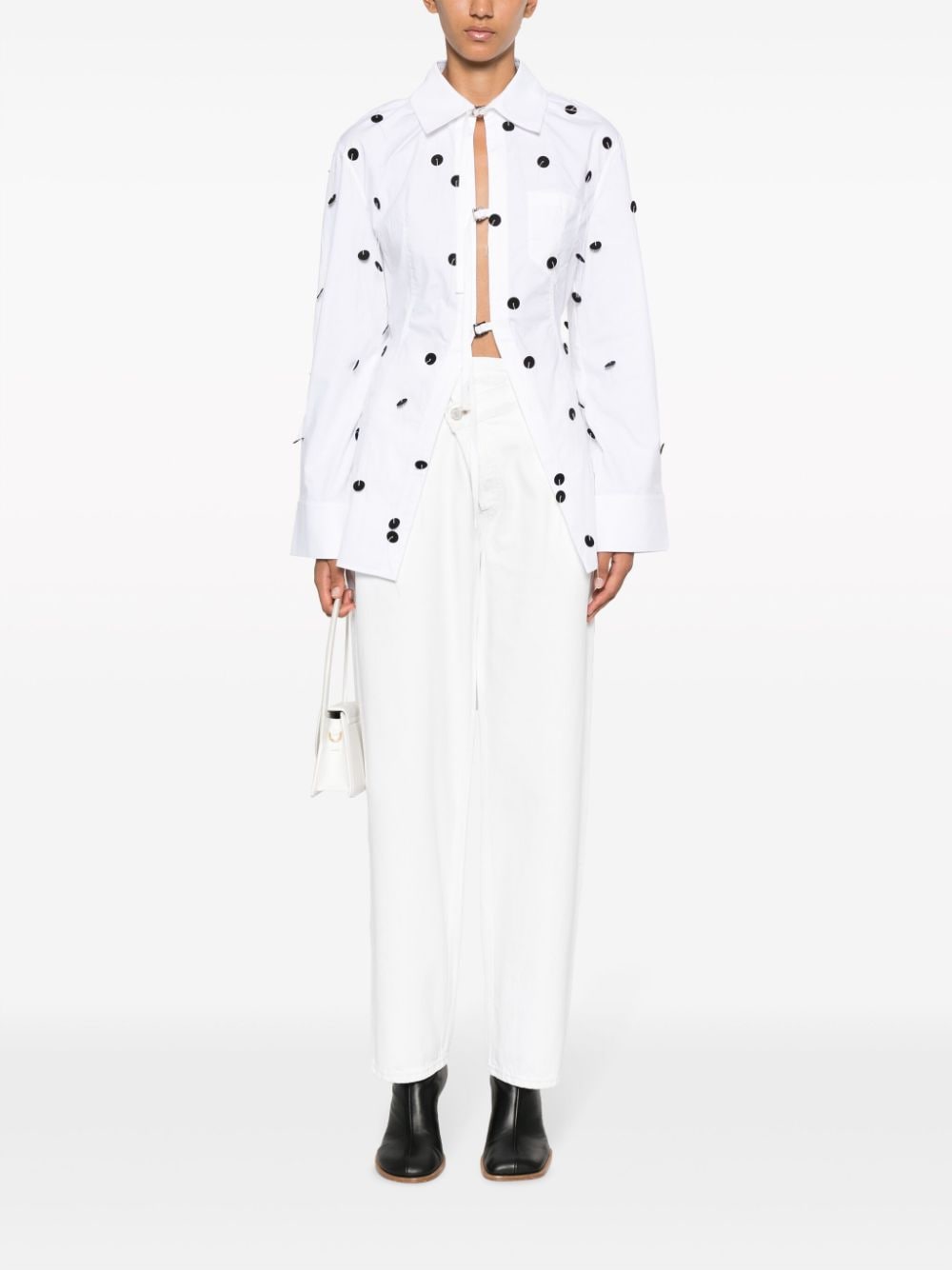 White La Chemise Lavoir Brod?e embellished shirt - women - JACQUEMUS 