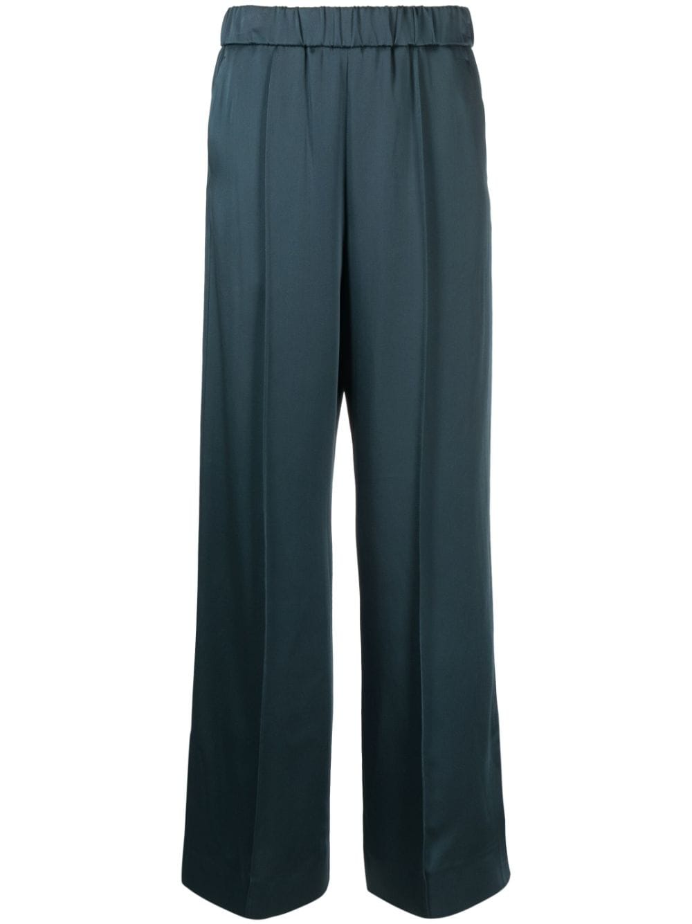 Satin trousers with elastic waist