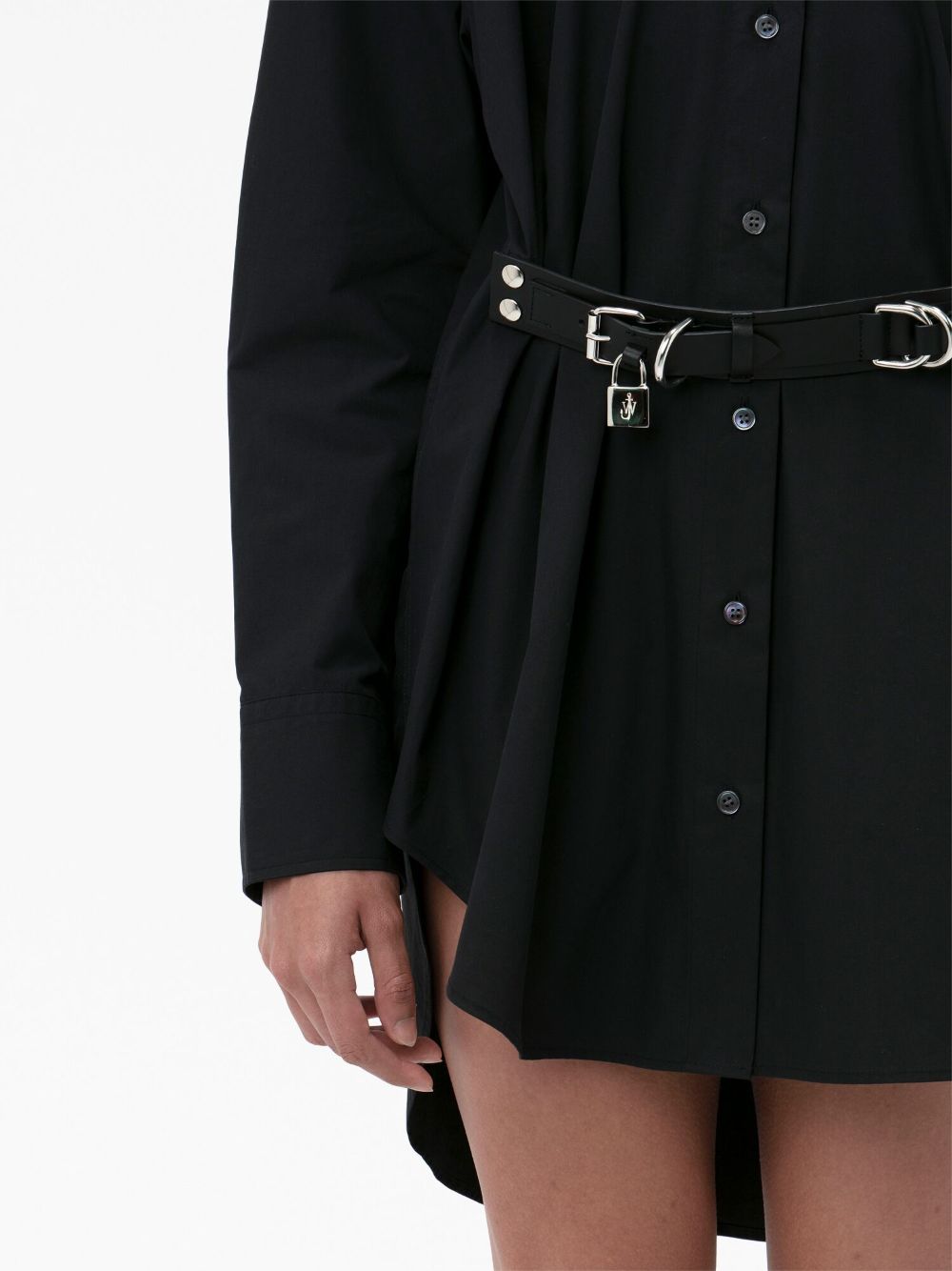 Black padlock-strap shirt dress - women - JW ANDERSON 