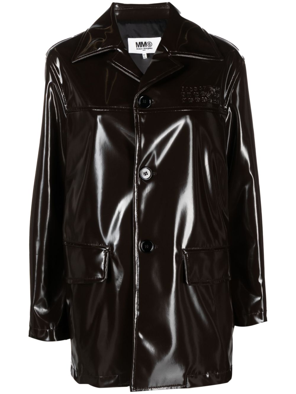 Giacca con effetto glossy in marrone - donna - MM6 MAISON MARGIELA 