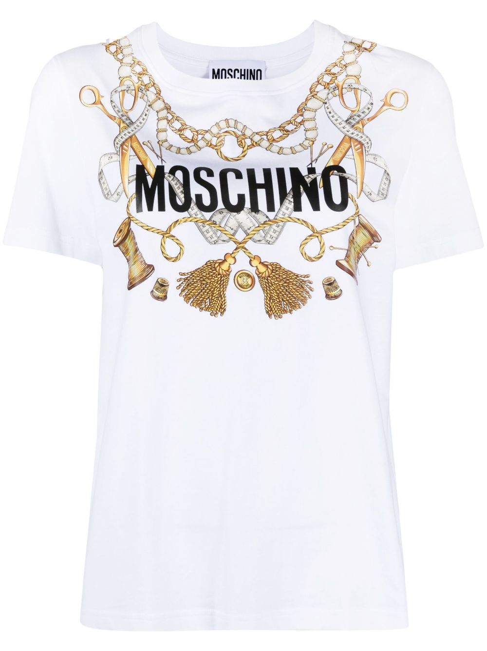 White logo-print women MOSCHINO - T-shirt short-sleeved 