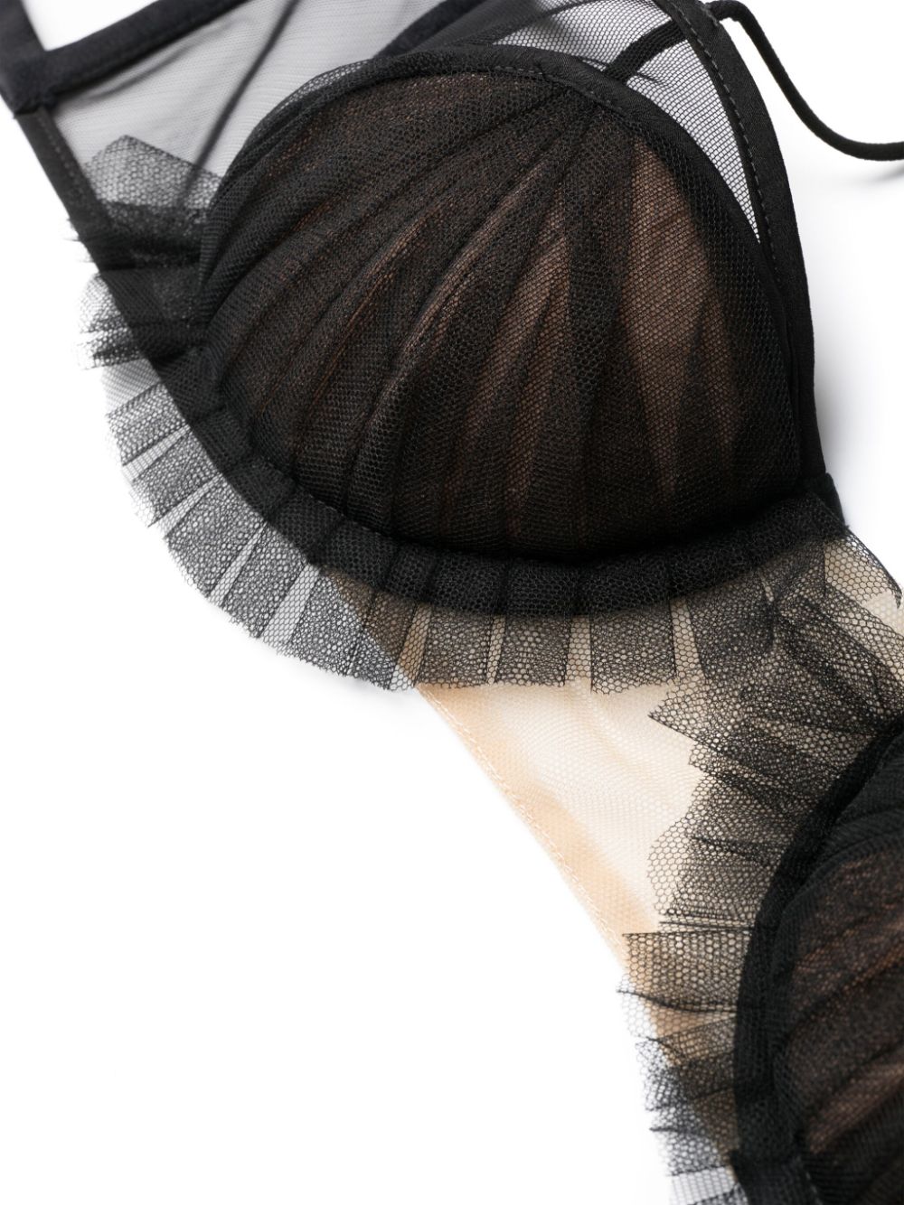Black panelled semi-sheer bra - women - NENSI DOJAKA