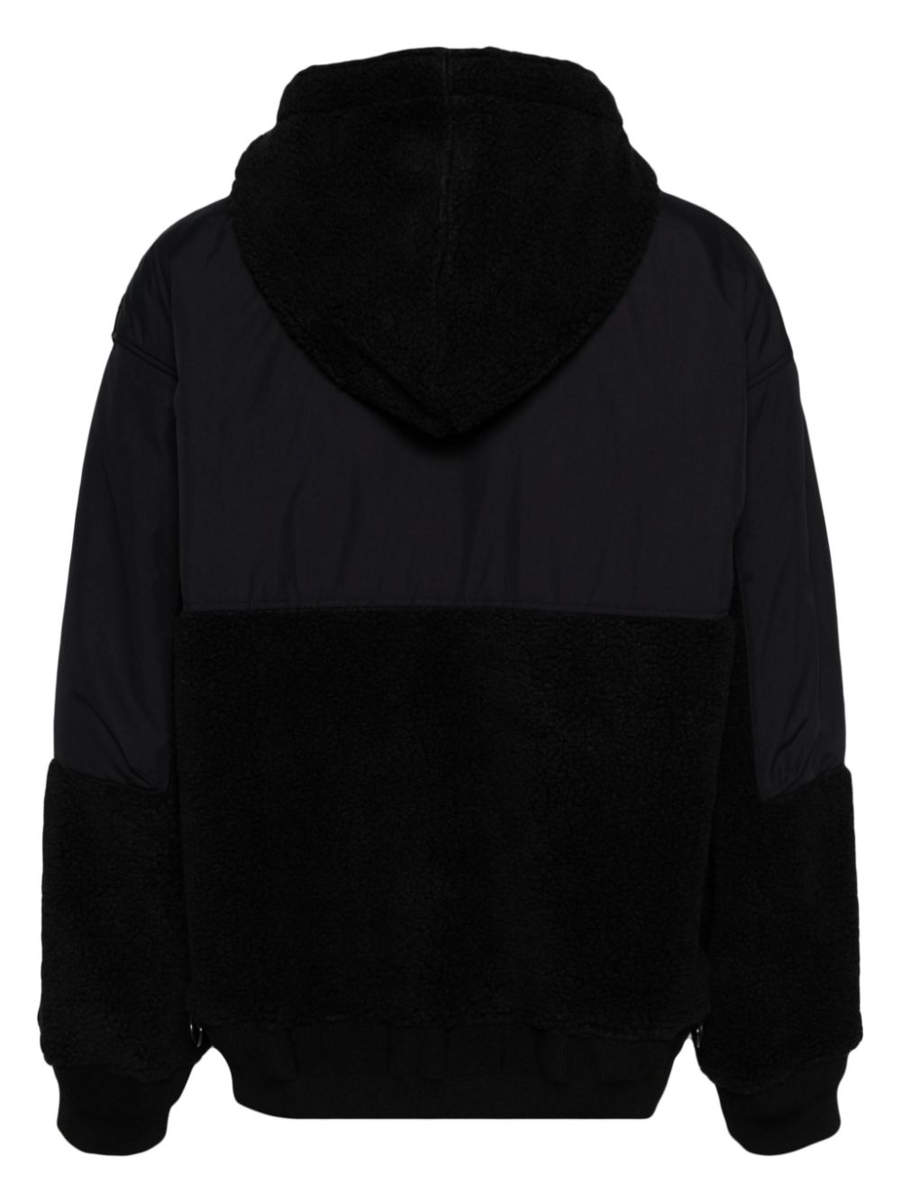 Black drawstring fleece bomber jacket - men - UNDERCOVER