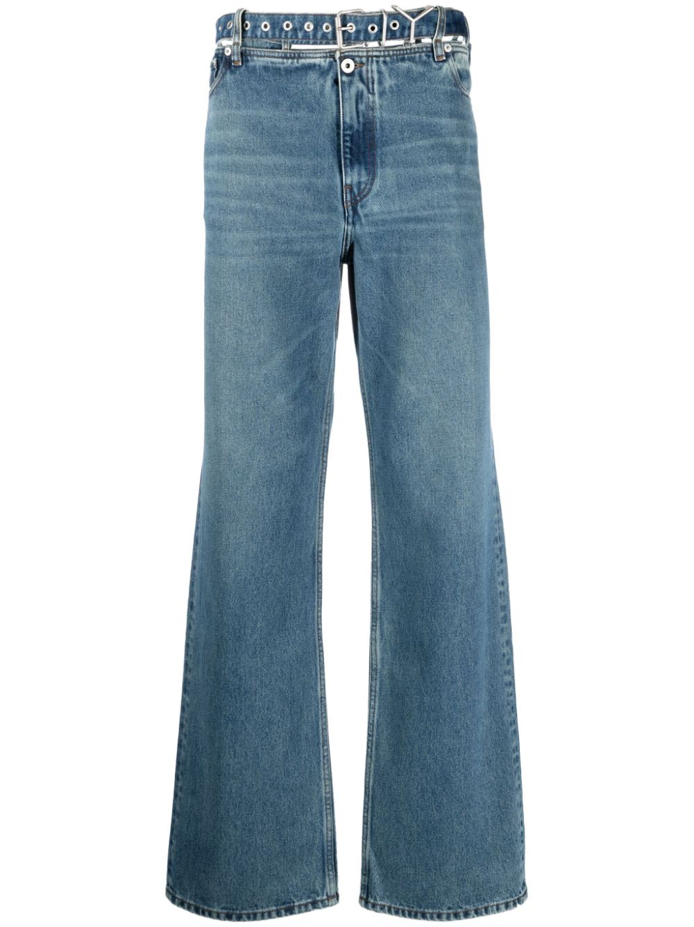 Jeans a gamba larga e vita alta in Azzurro - Loewe