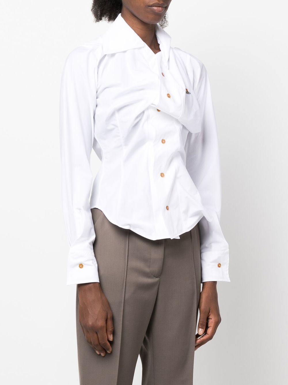 White Orb-logo long-sleeve shirt Vivienne Westwood - women - VIVIENNE ...