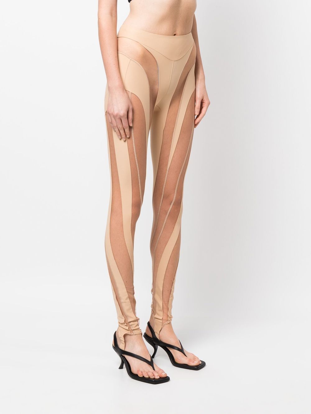 spiral leggings woman tan and black in polyamide