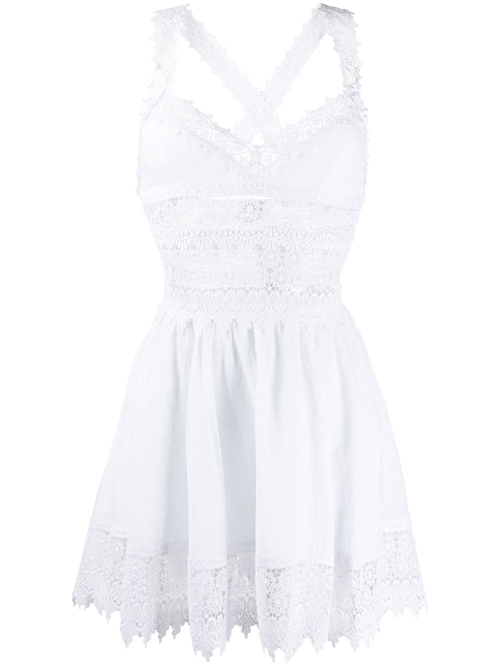 White Marilyn floral lace dress - women - CHARO RUIZ IBIZA 1989 ...