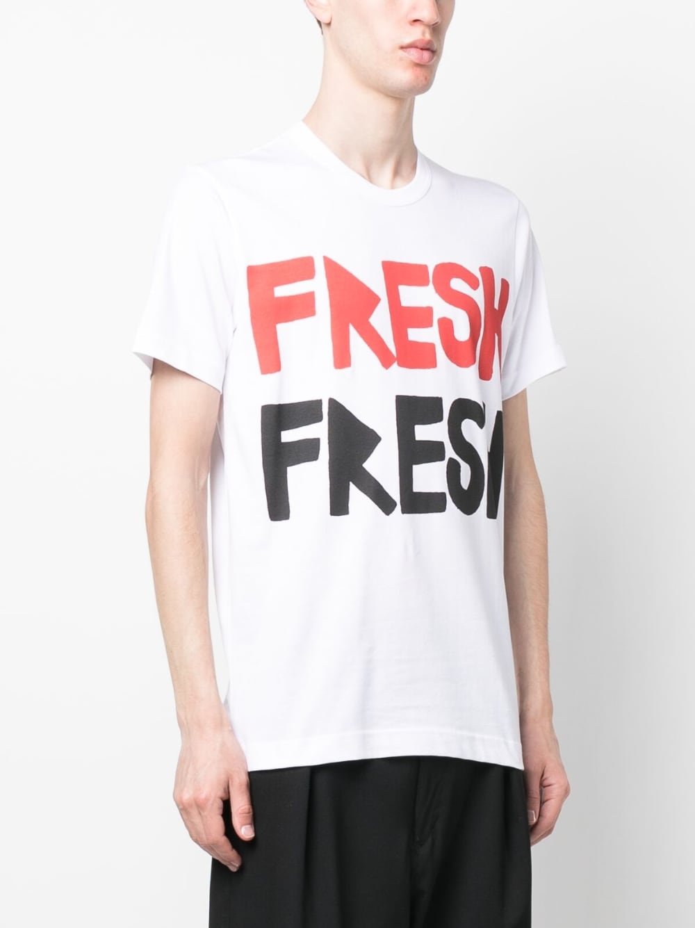 White Brett Westfall-print T-shirt - men - COMME DES GARCONS SHIRT ...