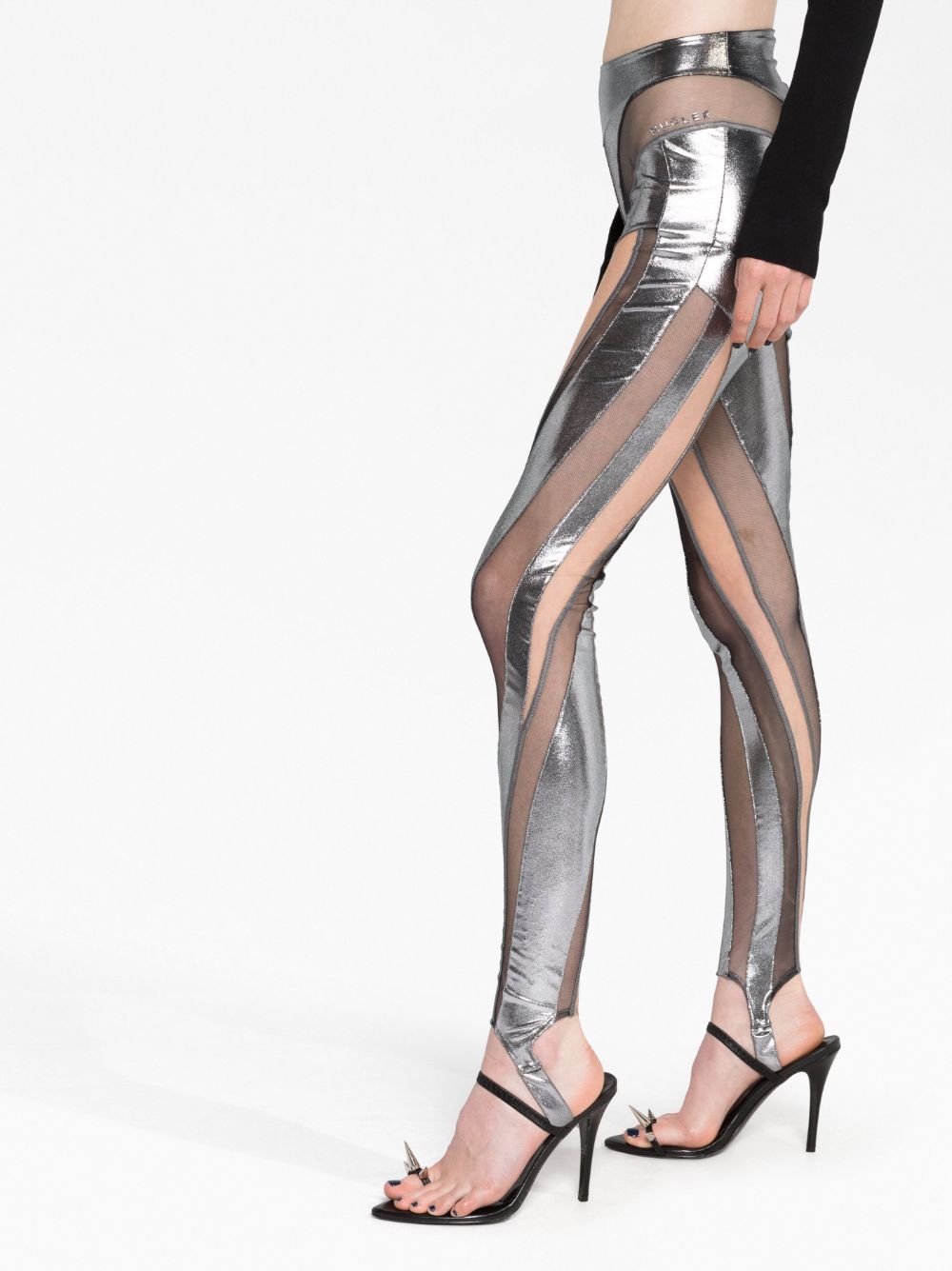 Silver Spiral panelled leggings - women - MUGLER 