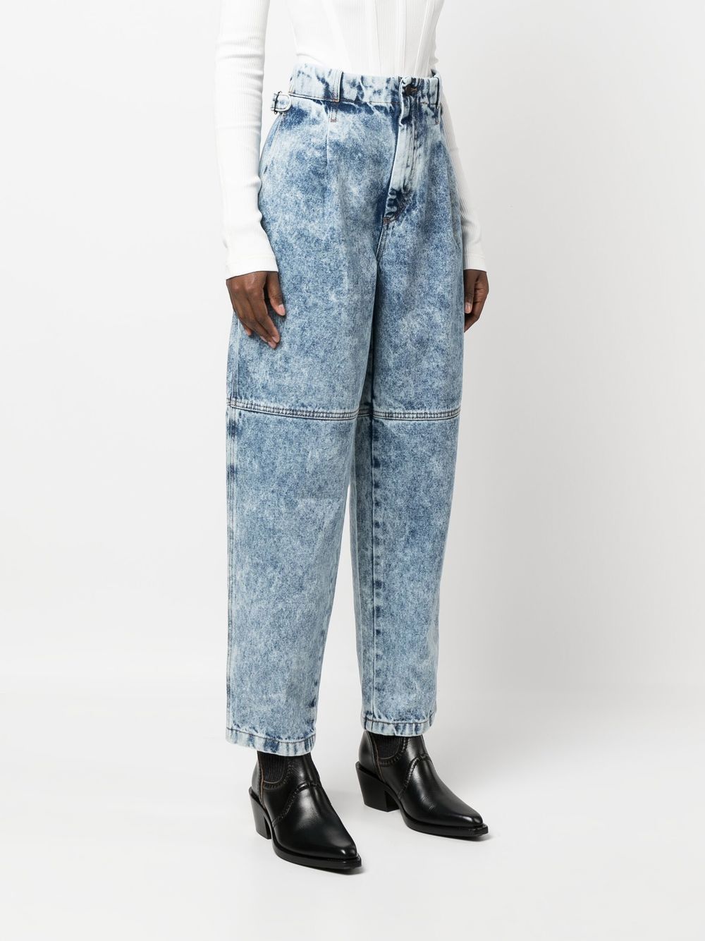 Light blue high-waisted Shobak jeans - women - THE MANNEI ...