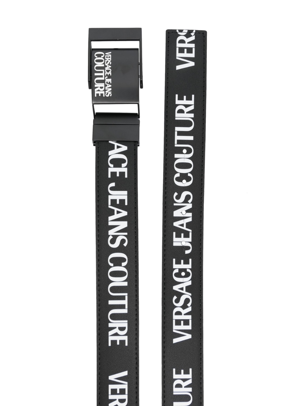 Versace Jeans Couture Engraved logo-buckle Detail Belt - Black