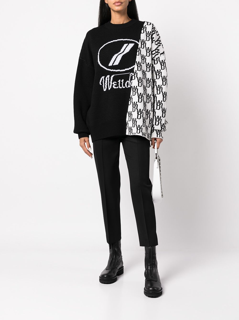 Black and white contrast monogram jumper - men - WE11DONE