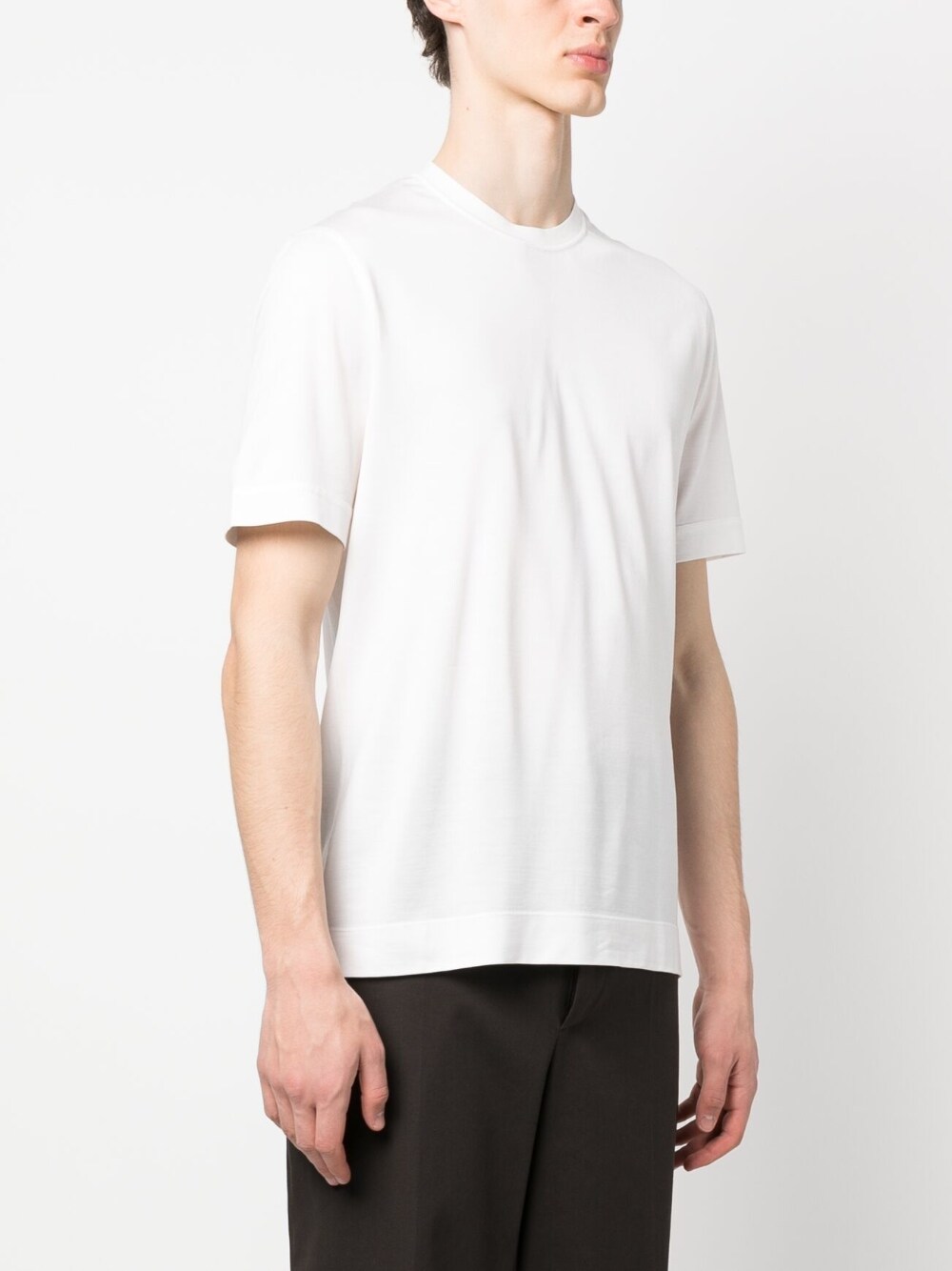 White crew-neck T-shirt - men - ZEGNA - divincenzoboutique.com