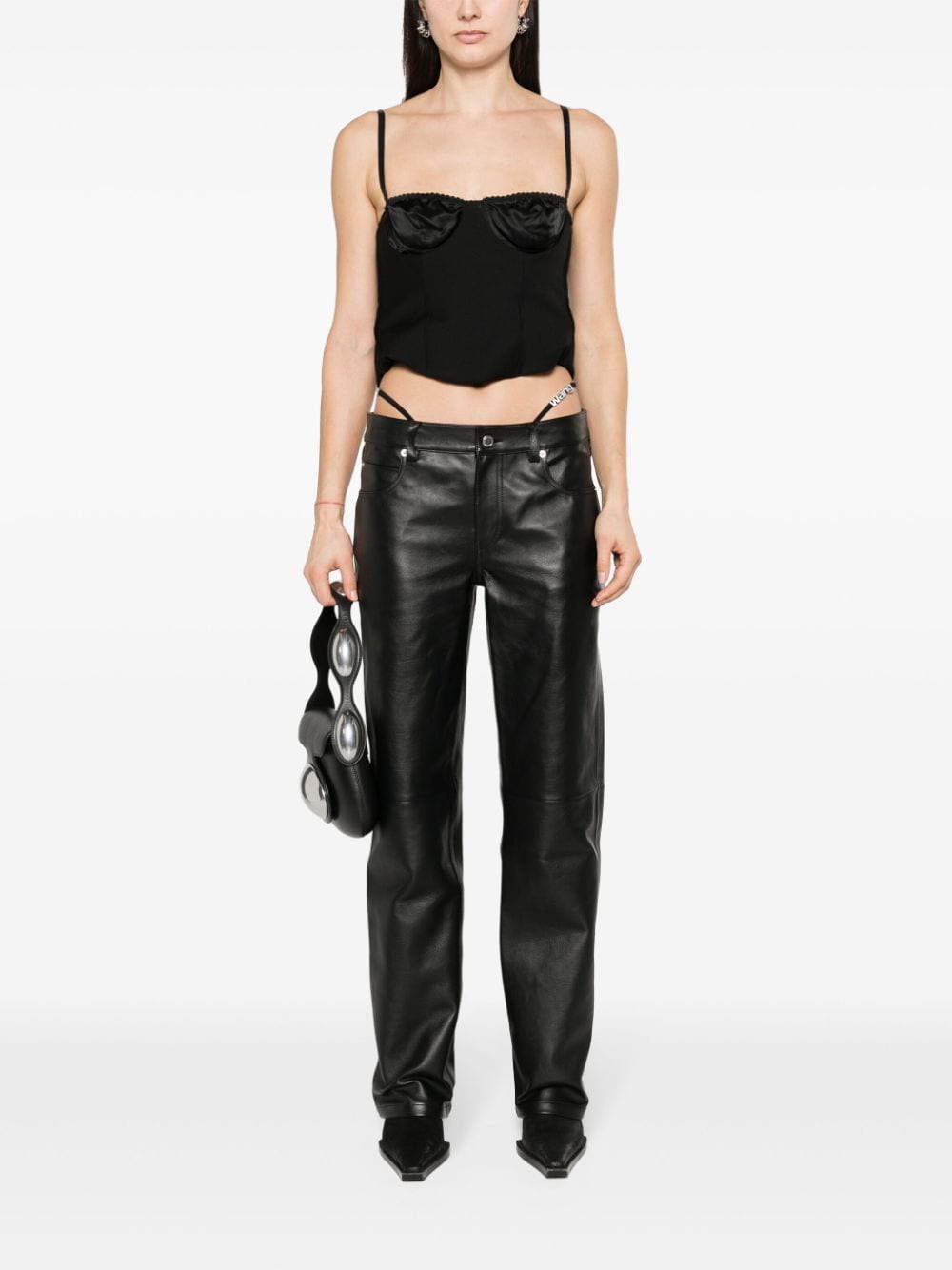 Shop Alexander Wang 2023-24FW Leggings Pants (1KC3234024001, 1KC3234024  001, 1KC3234024, ALEXANDER WANG CROPPED LEGGINGS WITH CRY) by CiaoItalia