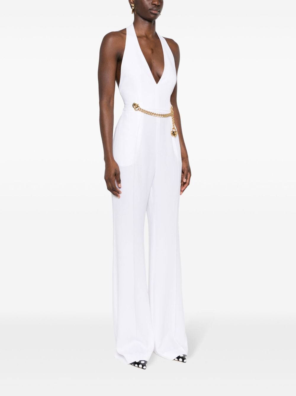 White chain-embellished jumpsuit ? women - MOSCHINO 