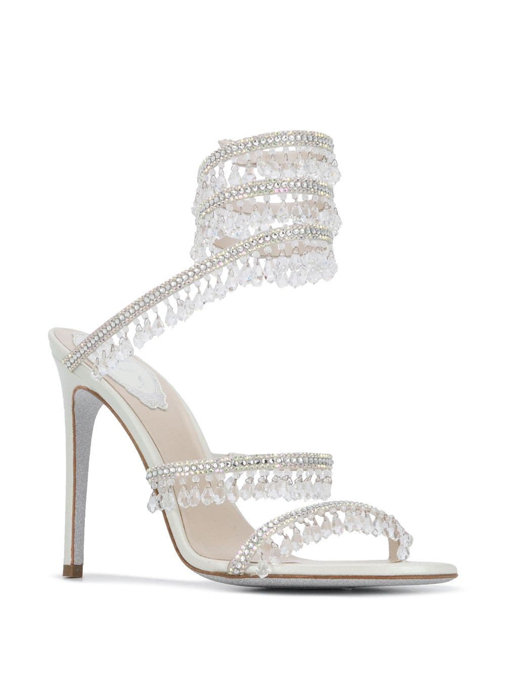 White crystal-embellished sandals - women - RENE CAOVILLA ...