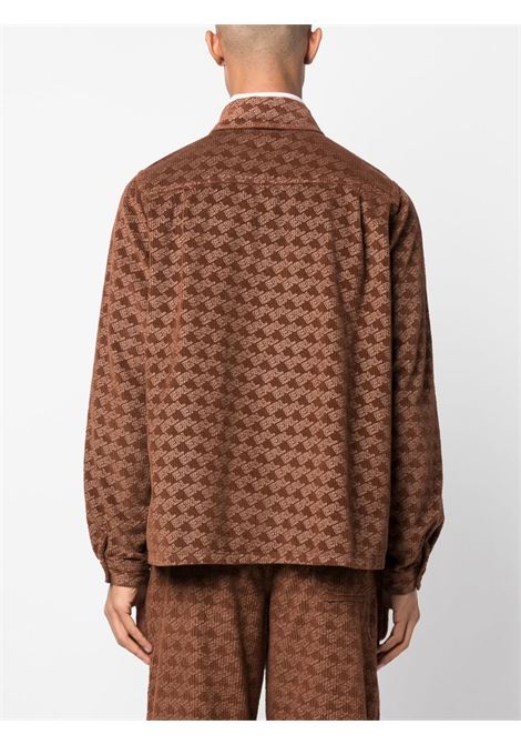 Brown corduroy embossed shirt jacket - unisex ERL | ERL05B0011
