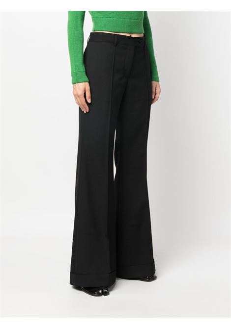 Black mid-rise flared trousers - women ACNE STUDIOS | AK0684900