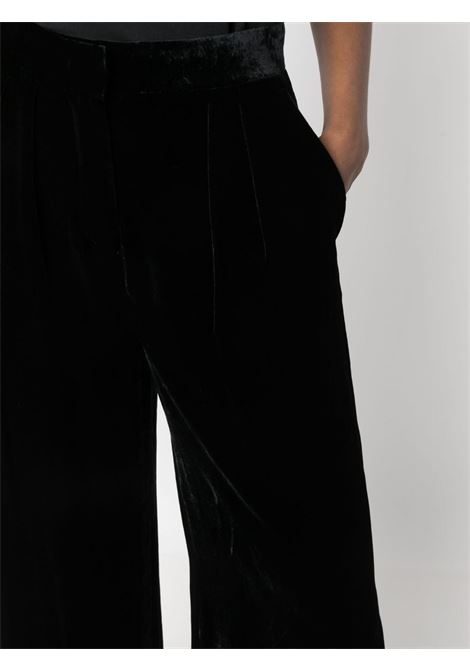Black velvet palazzo trousers - women ALBERTA FERRETTI | A031466390555