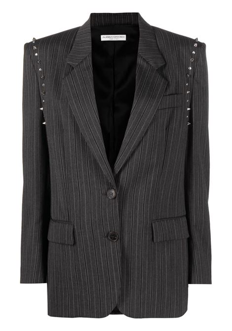 Blazer monopetto a righe in grigio scuro - donna ALESSANDRA RICH | FAB3283F40731665