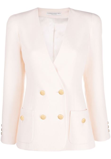 Blazer sartoriale doppiopetto in bianco - donna ALESSANDRA RICH | FAB3448F40711682