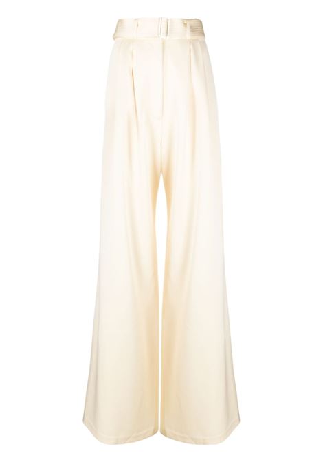 Pantaloni a palazzo con cintura in crema - donna ALEX PERRY | P071CRM