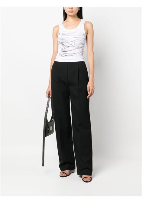 Black logo-waistband straight-leg trousers - women ALEXANDER WANG | 1WC3234079001