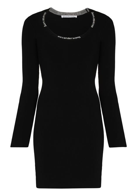 Black logo-jacquard scoop dress - women ALEXANDER WANG | 4KC4216032001