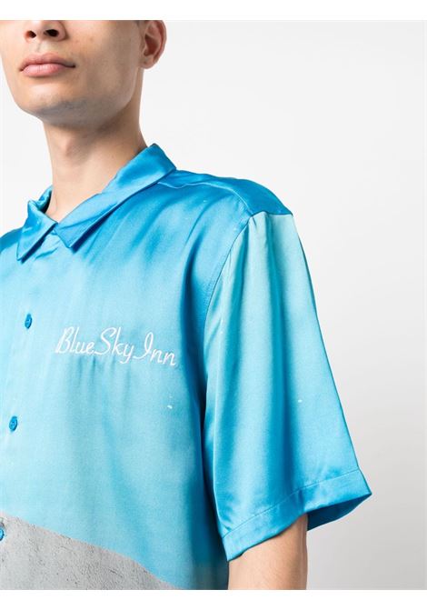 Camicia a maniche corte con ricamo in multicolore - uomo BLUE SKY INN | BS2302SH038HOU