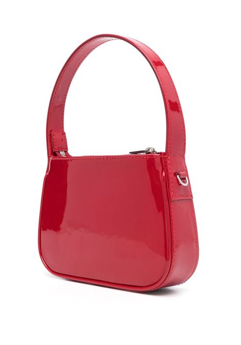 Red rhinestone-logo patent-finish tote bag - women BLUMARINE | A3HHW170AN0314