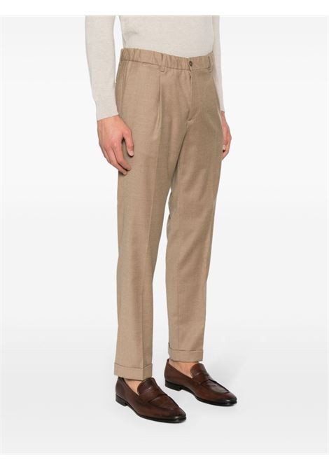 Beige pressed-crease button-fastening tapered trousers - men BRIGLIA 1949 | ISOLAS42312000033