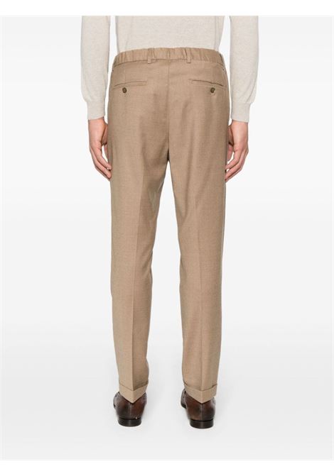 Beige pressed-crease button-fastening tapered trousers - men BRIGLIA 1949 | ISOLAS42312000033