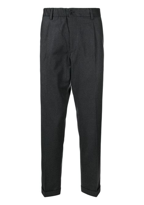 Grey pressed-crease button-fastening tapered trousers - men BRIGLIA 1949 | ISOLAS42312000080