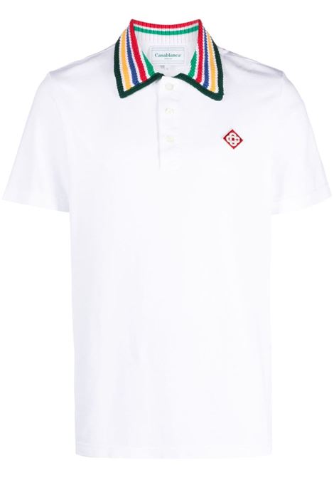 GUCCI Tiger Collar Polo Shirt - White da Uomo di GUCCI