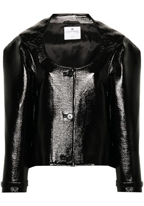 Black Cocoon vinyl jacket - women COURRÈGES | 423CMA125VY00149999