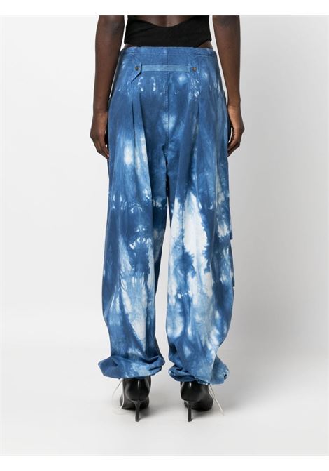 Pantaloni Daisy a gamba ampia con motivo tie-dye in blu - donna DARKPARK | WTR02FAP01W2W603