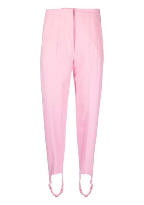Pink high-waisted trousers - women GIUSEPPE DI MORABITO | FW23085PA22967