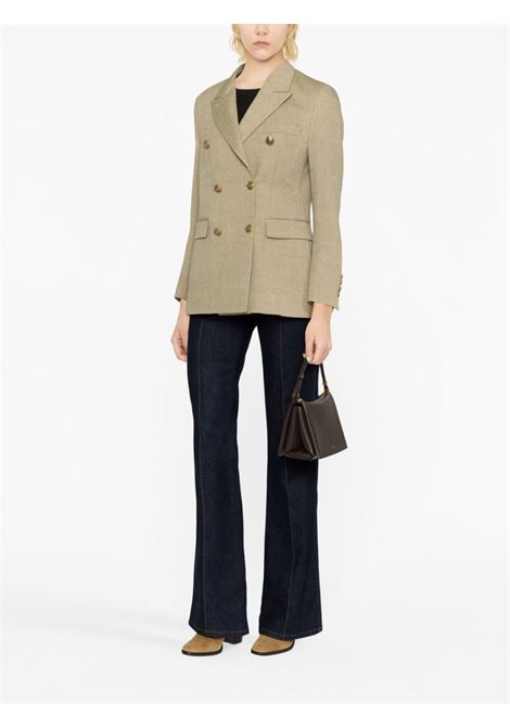 Blazer doppiopetto con motivo jacquard in beige - donna GOLDEN GOOSE | GWP00829P00116935849