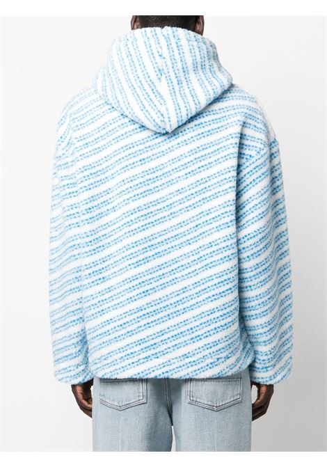 Light blue and white logo-embroidered fleece sweatshirt- men JW ANDERSON | TP0255PG1341800