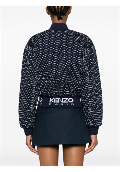 Blue Sashiko Stitch embroidered bomber jacket - women KENZO | FD62DB2376I1DM