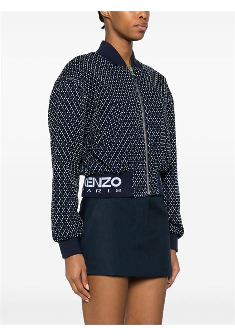Blue Sashiko Stitch embroidered bomber jacket - women KENZO | FD62DB2376I1DM