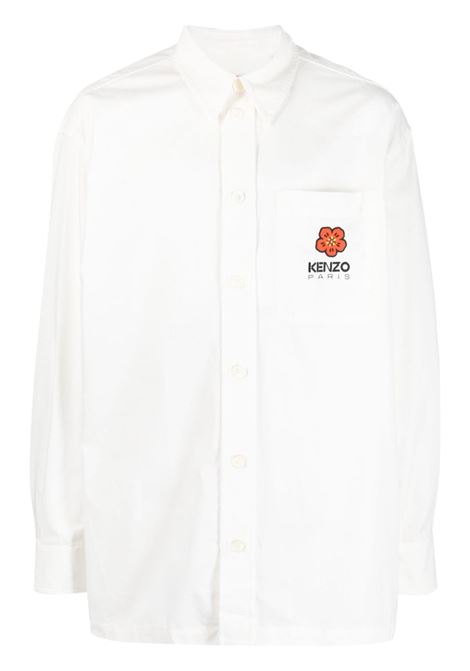 Camicia oversize boke flower in bianco - uomo KENZO | FD65CH5079LA02